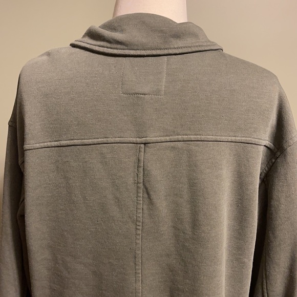 Women’s Size Small Avec Les Filles Olive Green Shirt Jacket Button Up Shacket - Picture 8 of 8